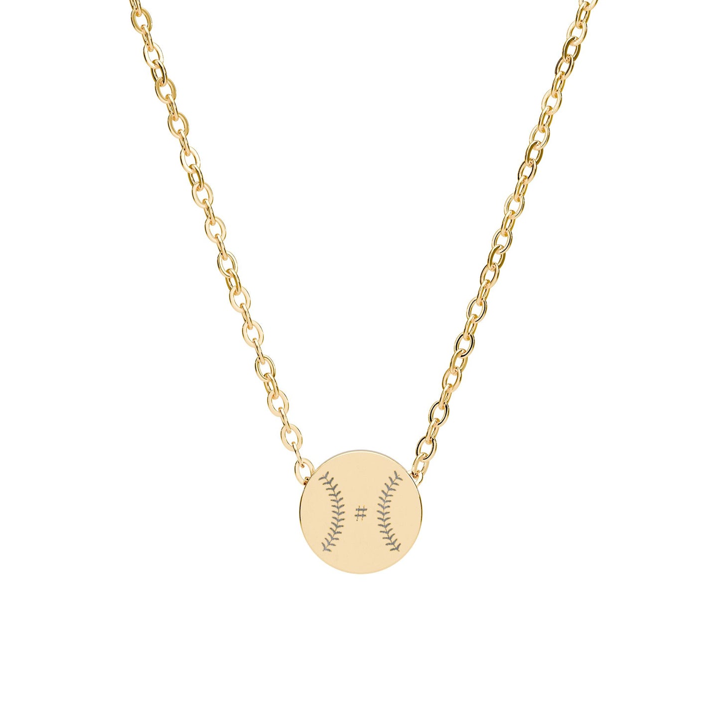 Personalized Baseball Mini Circle Necklace (Engraved)