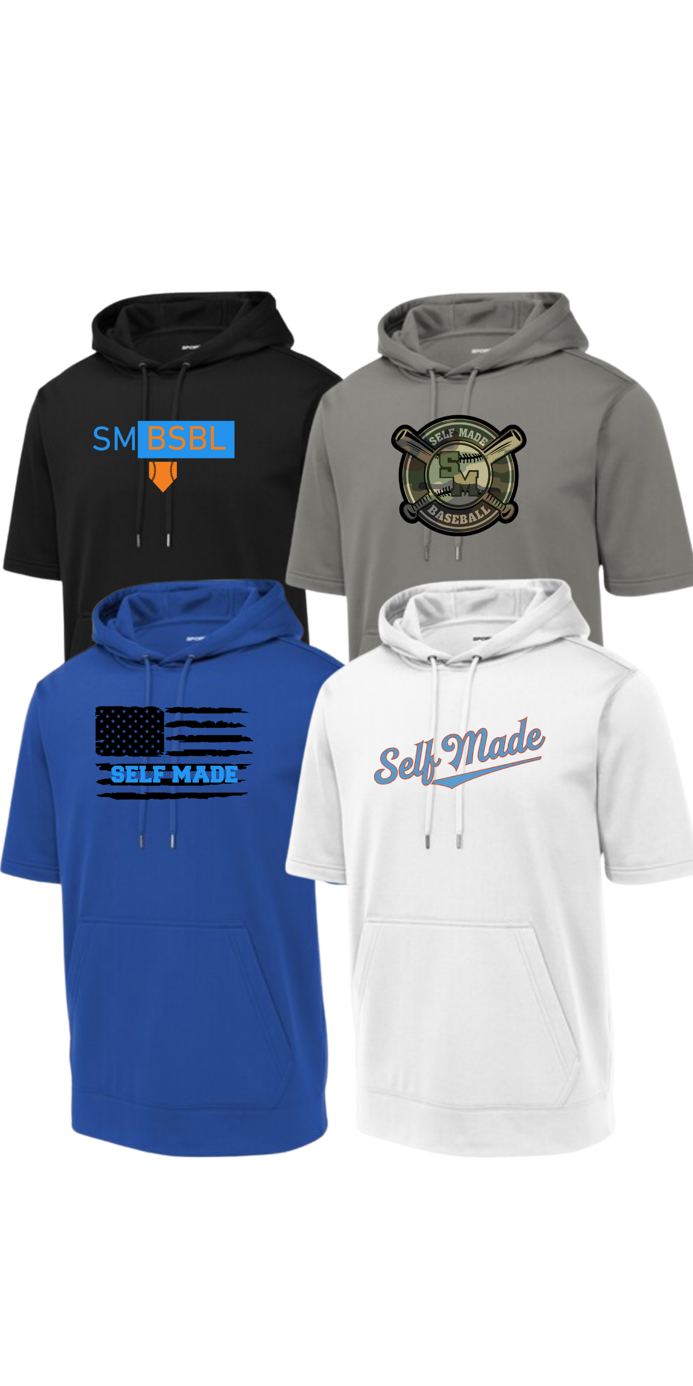 Design Your Own Self Made Sport-Wick Fleece Short Sleeve Hooded Tee