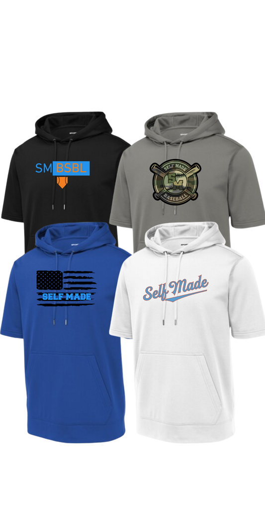 Design Your Own Self Made Sport-Wick Fleece Short Sleeve Hooded Tee