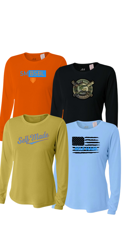 Design Your Own Self Made Women's Polyester Long Sleeve Tee