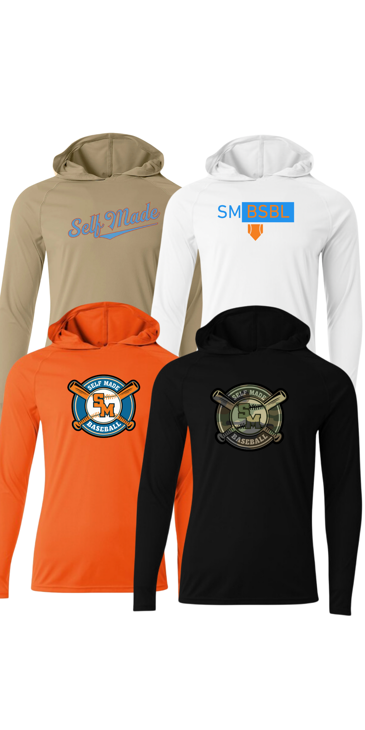 Design Your Own Self Made Polyester Long Sleeve Hooded Tee
