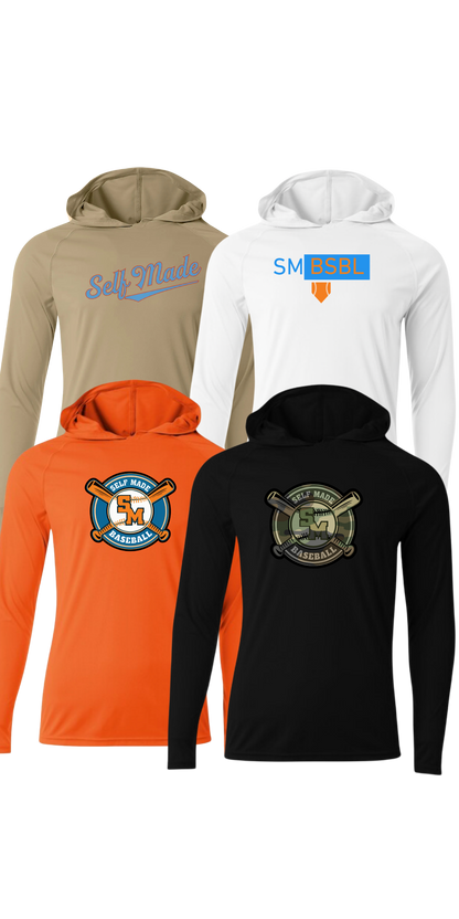 Design Your Own Self Made Polyester Long Sleeve Hooded Tee