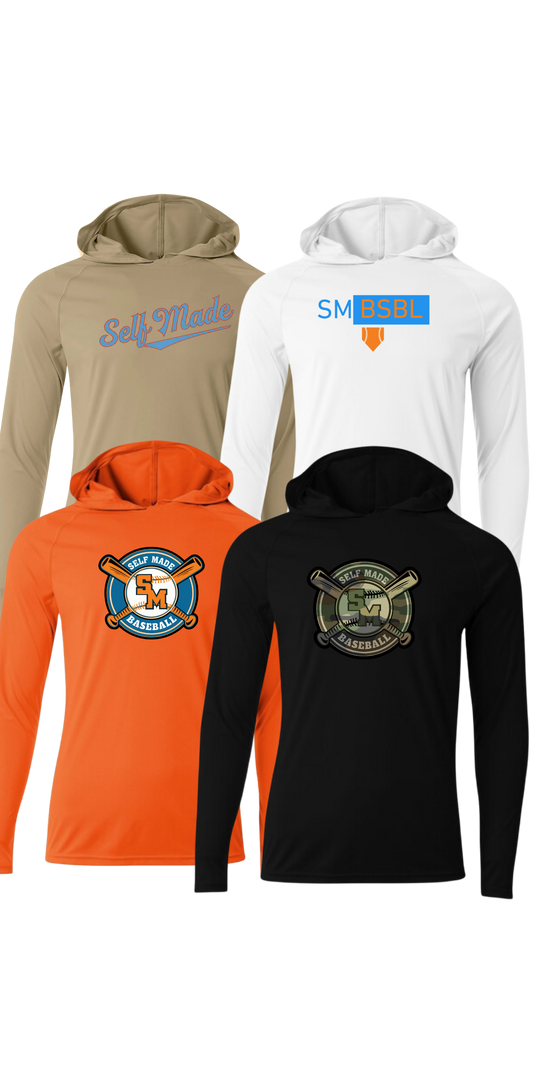 Design Your Own Self Made Polyester Long Sleeve Hooded Tee