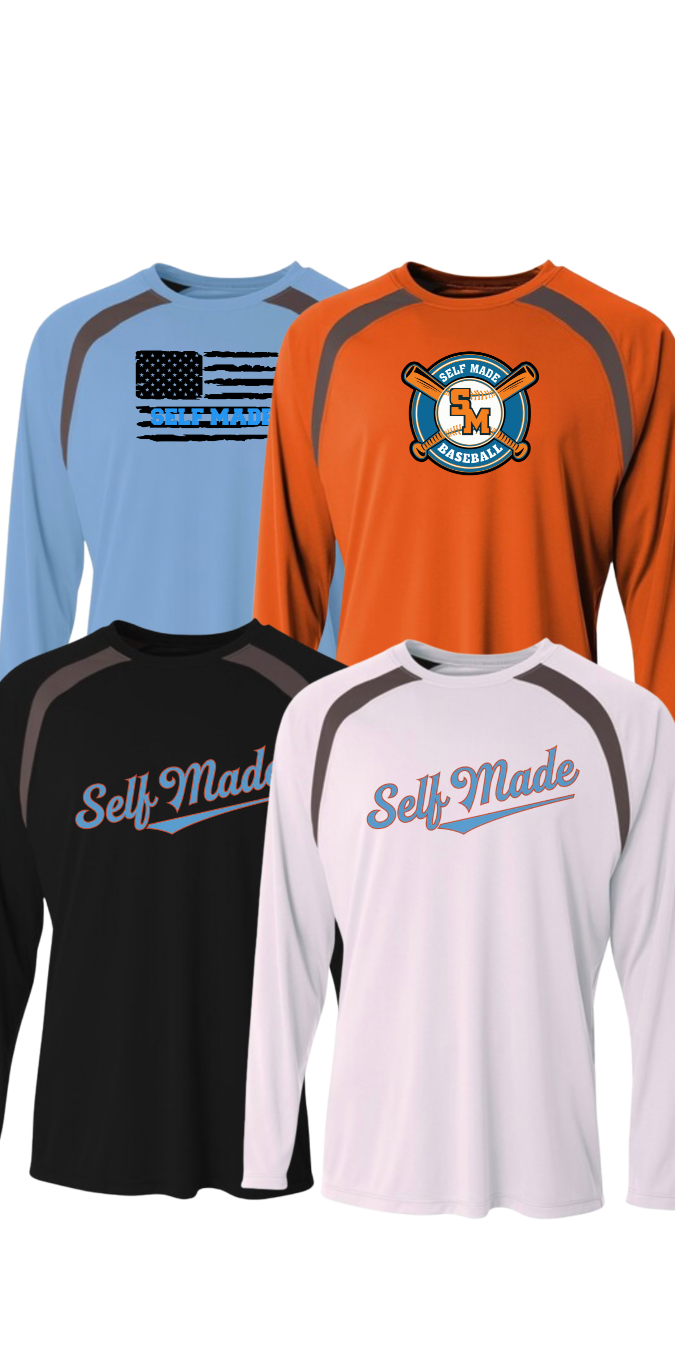 Design Your Own Self Made Spartan Long Sleeve Color Block Crew