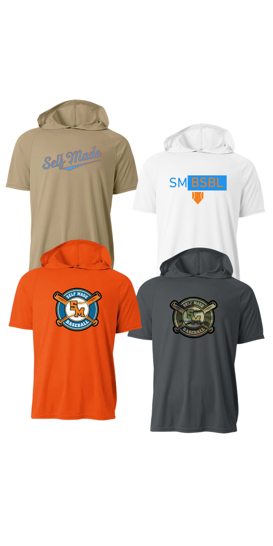 Design Your Own Self Made Polyester Short Sleeve Hooded Tee